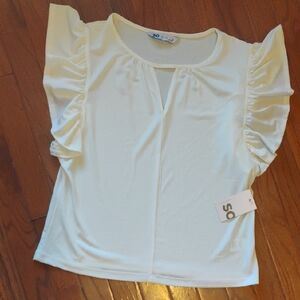 SO Cream Ruffle Sleeve Blouse